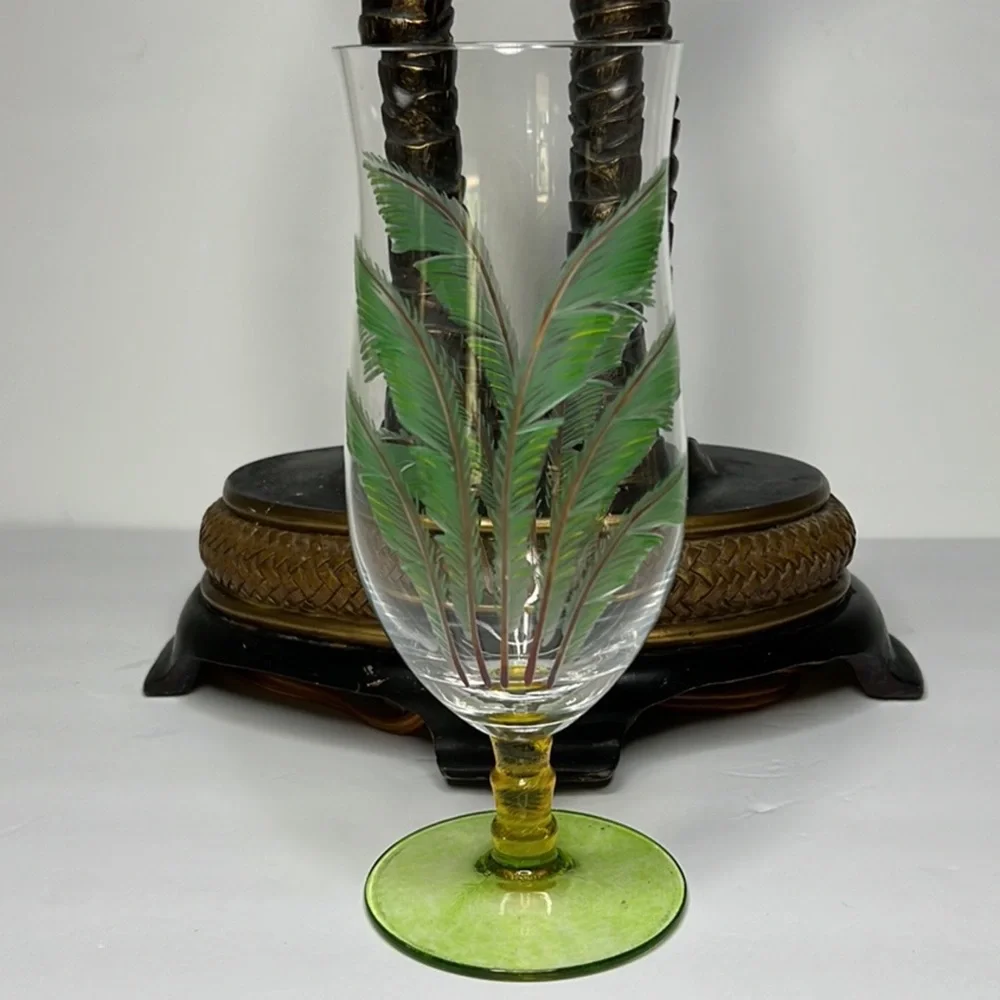 Bundle Free Gift Palm Tree Martini Glass • Palm Tree‎ Goblet Glass • Wicker Glas